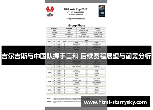 吉尔吉斯与中国队握手言和 后续赛程展望与前景分析